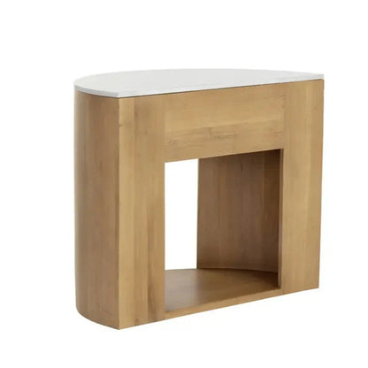 Stella Marble Topped Wooden Nightstand