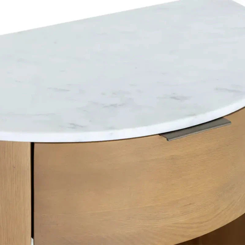 Stella Marble Topped Wooden Nightstand