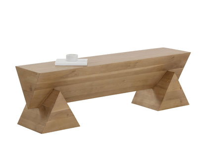 Gregor Unique Angular Framed Wooden Backless Bench