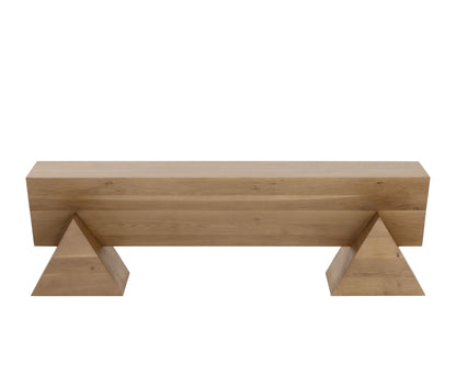 Gregor Unique Angular Framed Wooden Backless Bench