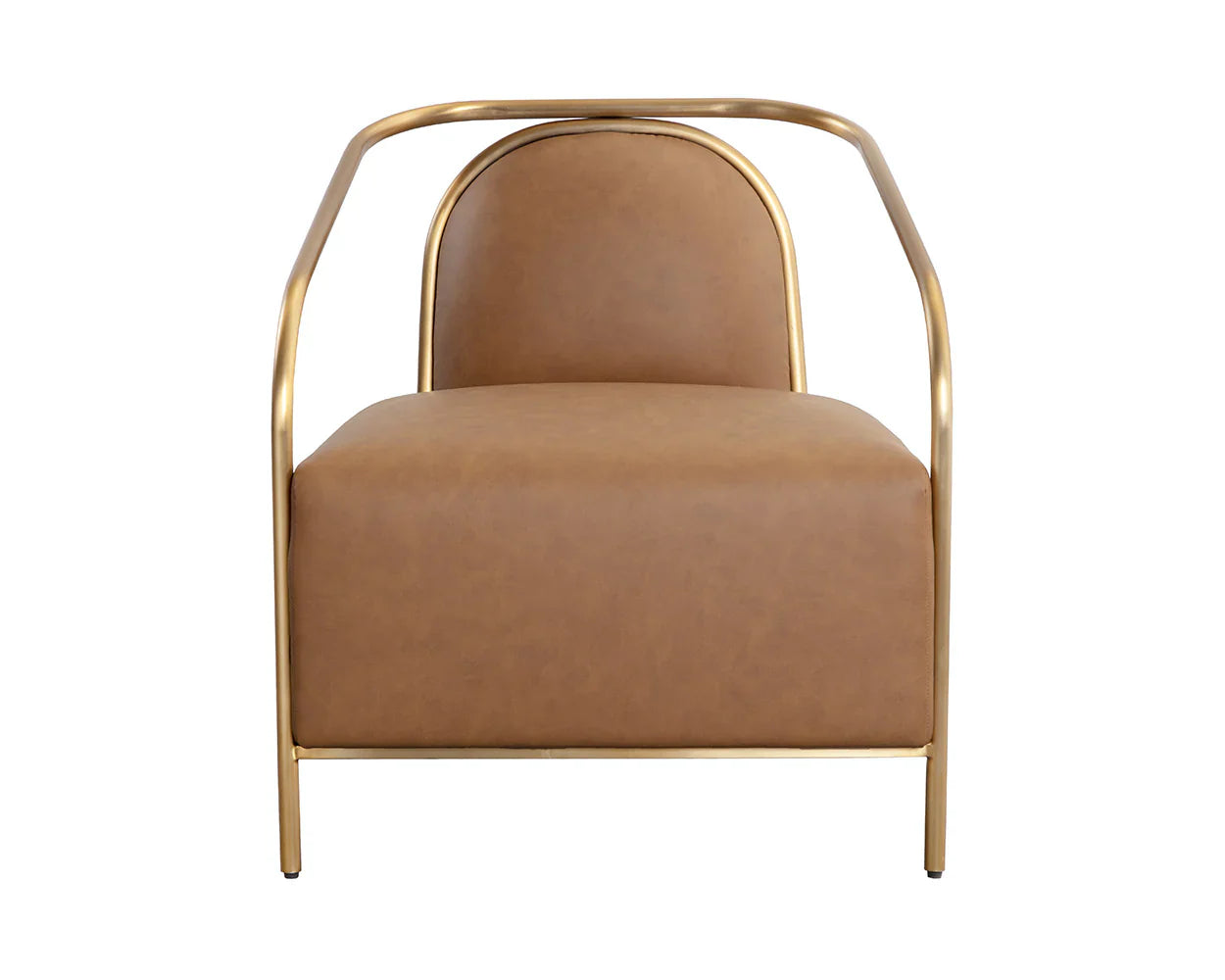 Cicero Lounge Chair Faux Leather Gold Frame Modern Design