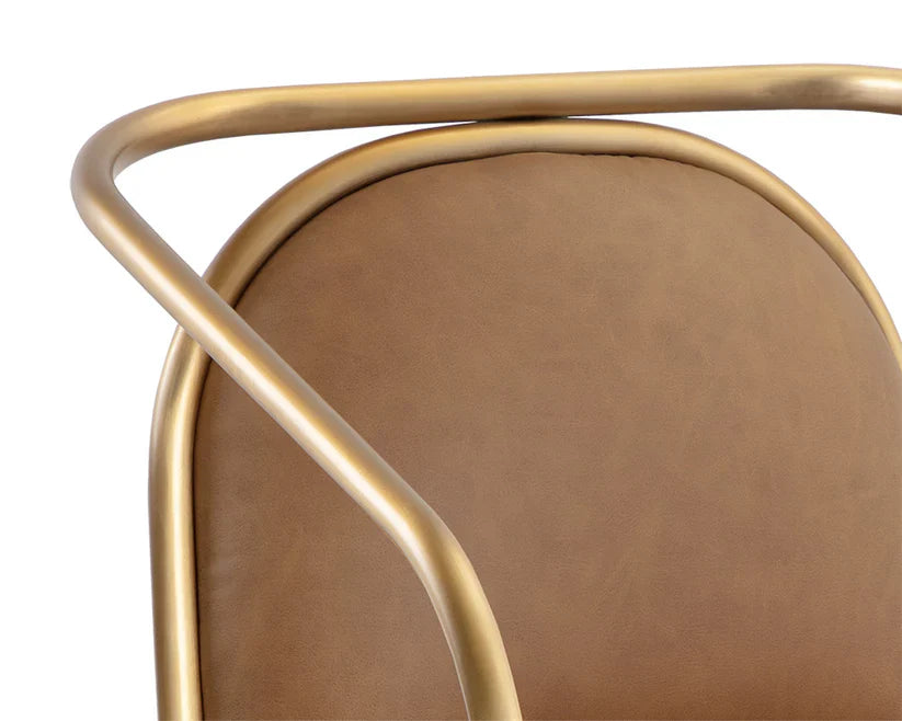 Cicero Lounge Chair Faux Leather Gold Frame Modern Design