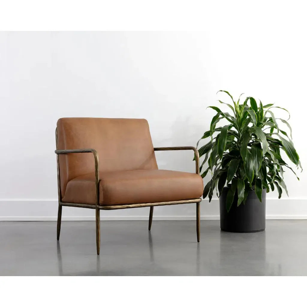 Lathan Leather Upholstered Lounge Chair