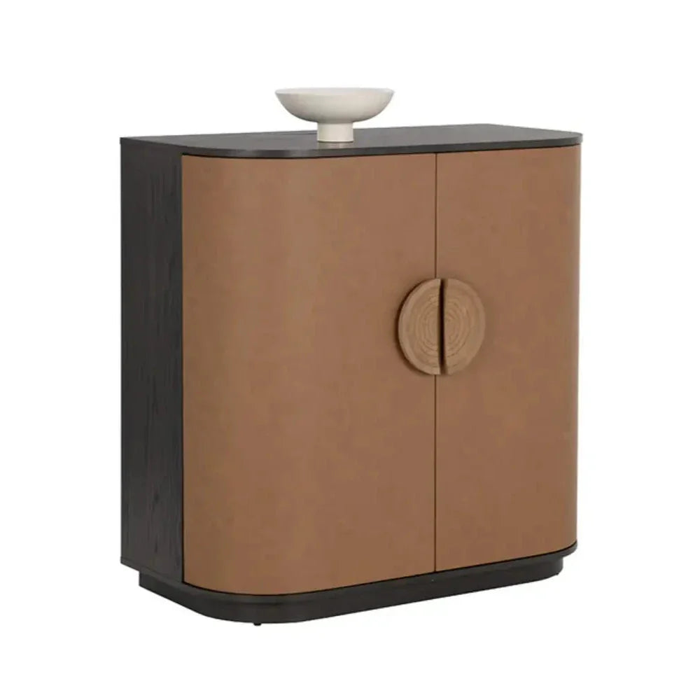 Dresden Leather Upholstered Bar Cabinet