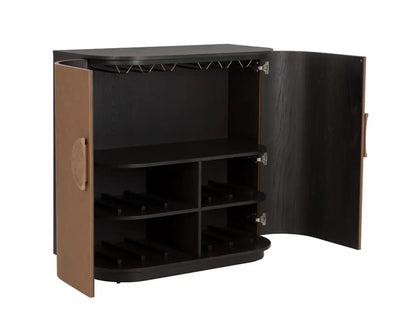 Dresden Leather Upholstered Bar Cabinet