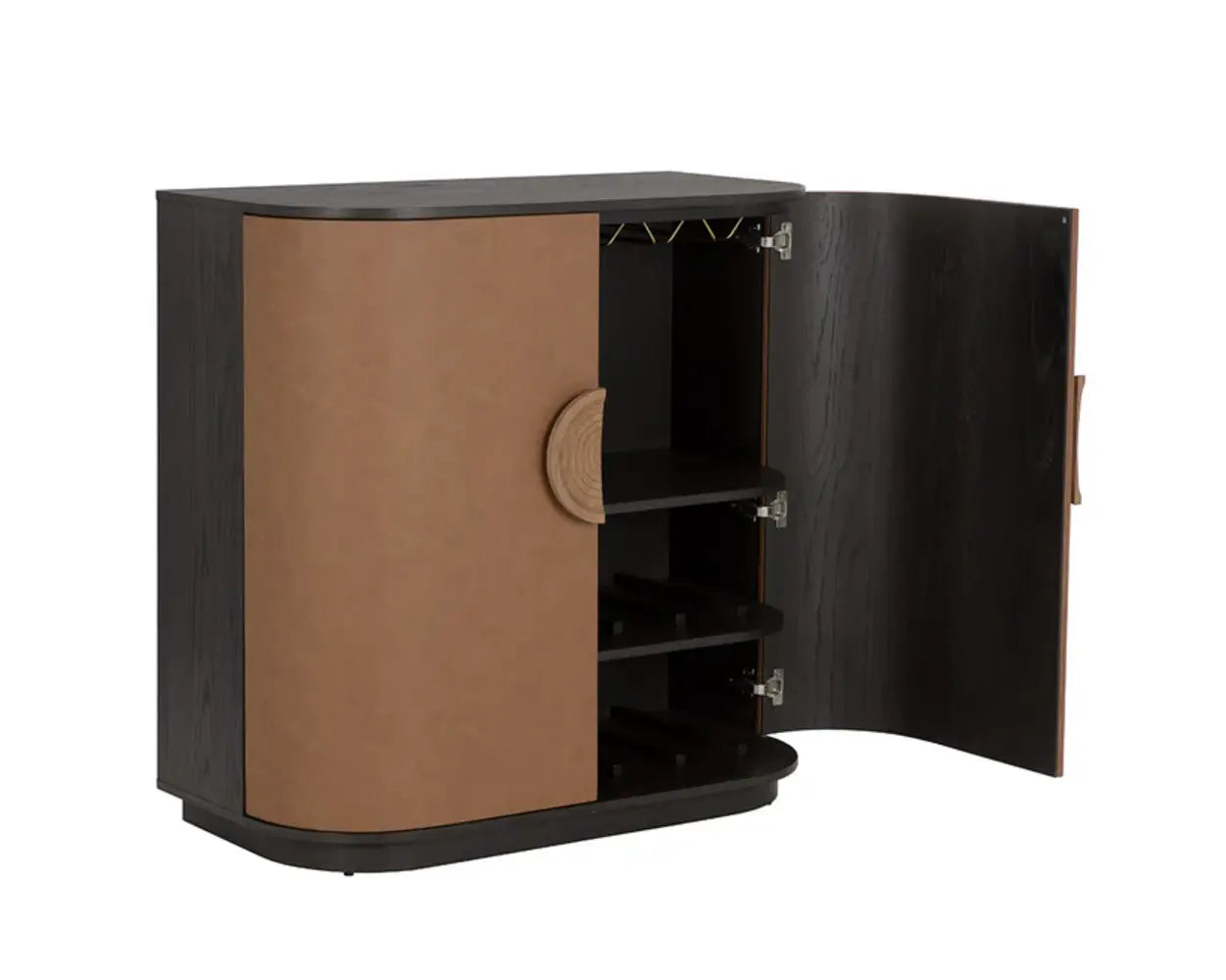 Dresden Leather Upholstered Bar Cabinet