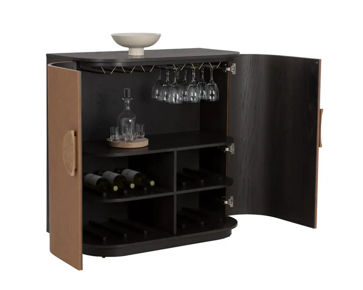 Dresden Leather Upholstered Bar Cabinet