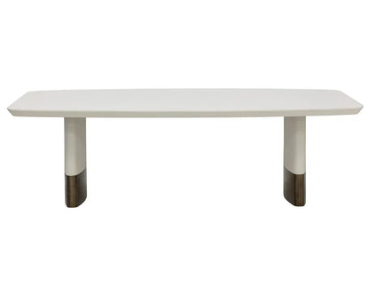 SUNPAN Calida Dining Table 98" Cream Faux Leather