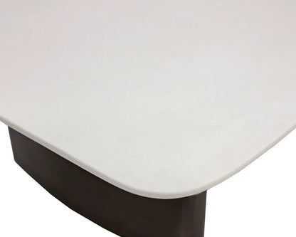 SUNPAN Calida Dining Table 98" Cream Faux Leather