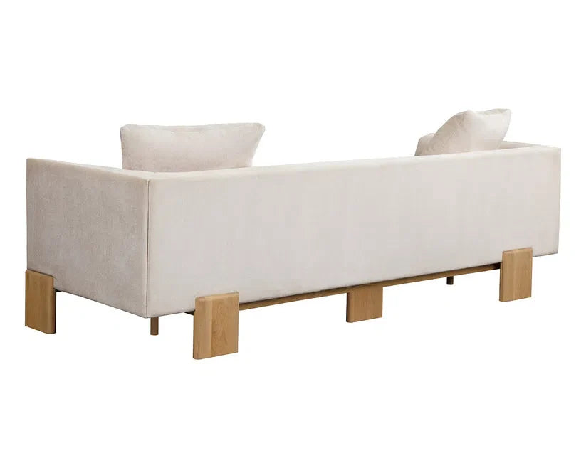 SUNPAN Anwa Sofa - Polo Club Muslin Solid Wood Legs