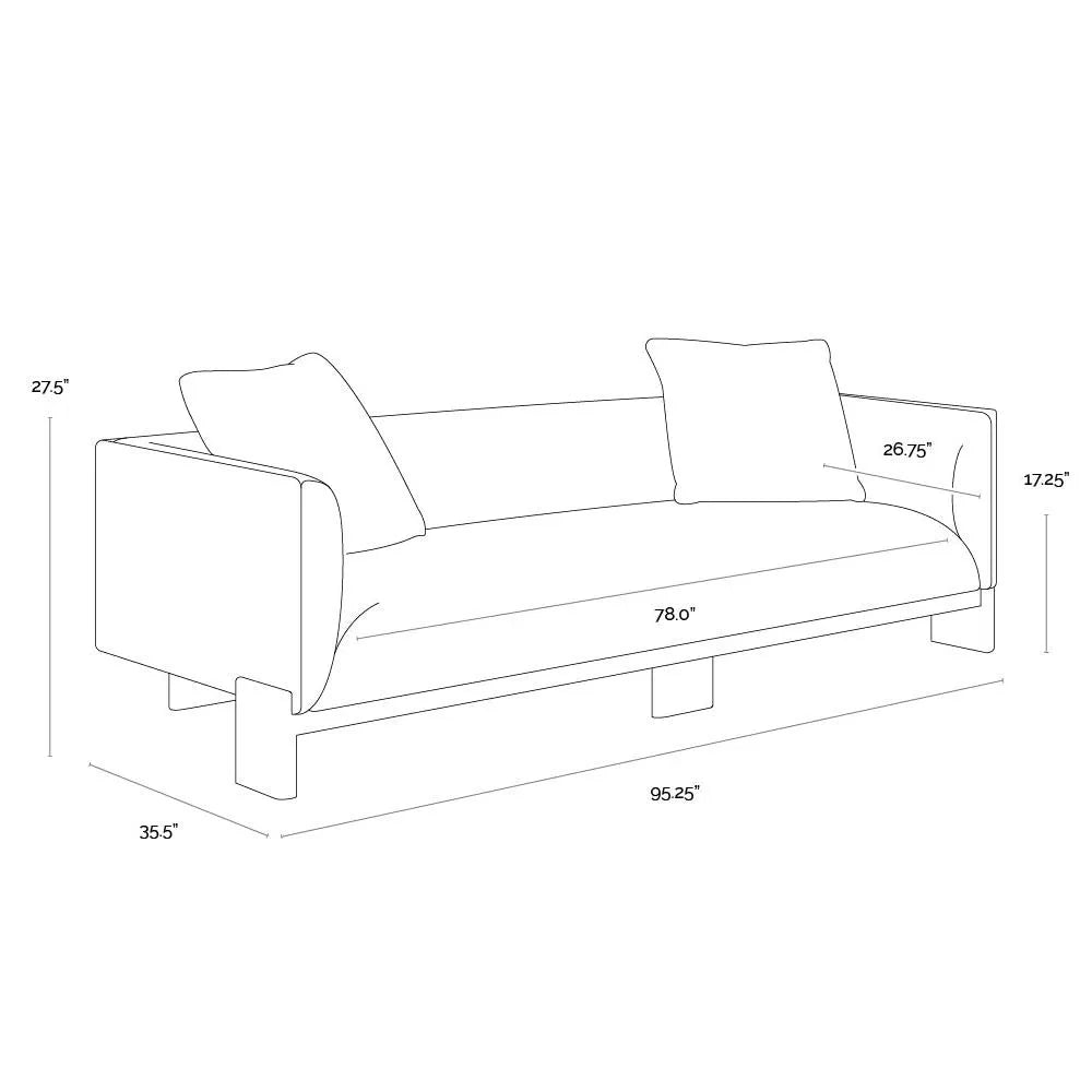 SUNPAN Anwa Sofa - Polo Club Muslin Solid Wood Legs