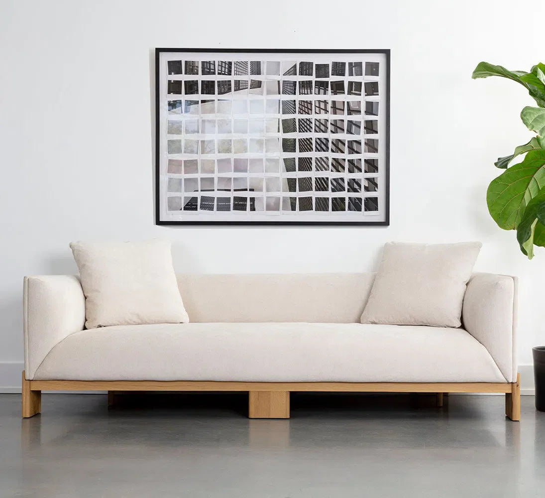 SUNPAN Anwa Sofa - Polo Club Muslin Solid Wood Legs