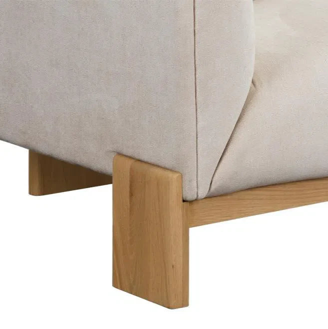 SUNPAN Anwa Sofa - Polo Club Muslin Solid Wood Legs