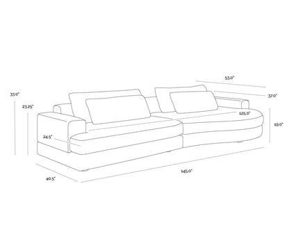 SUNPAN Baela Sofa Danny Cream - , Removable Cushions