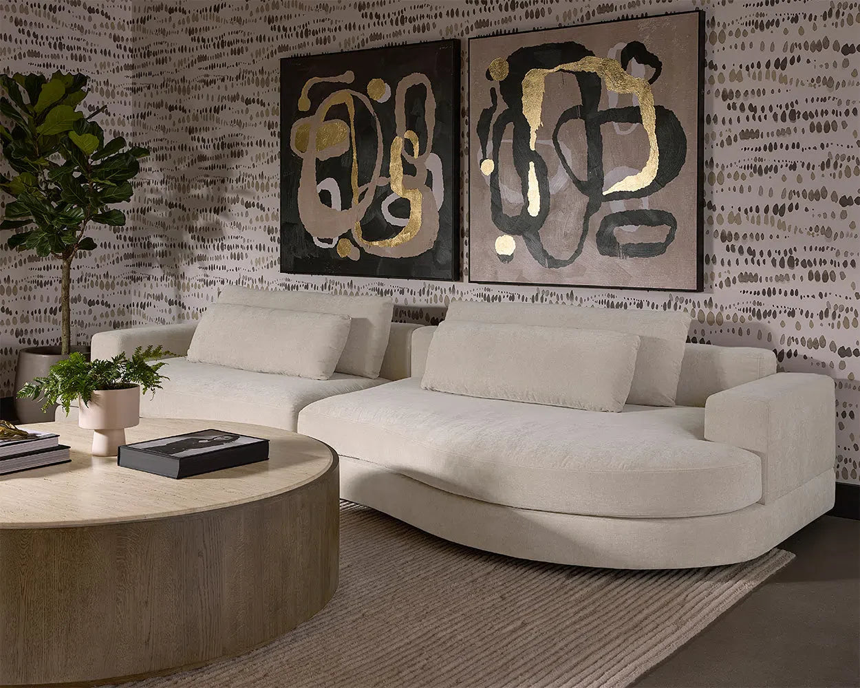 SUNPAN Baela Sofa Danny Cream - , Removable Cushions