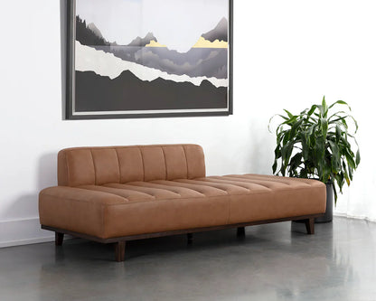 Ilyana Daybed Aline Butternut Leather With Wood Base