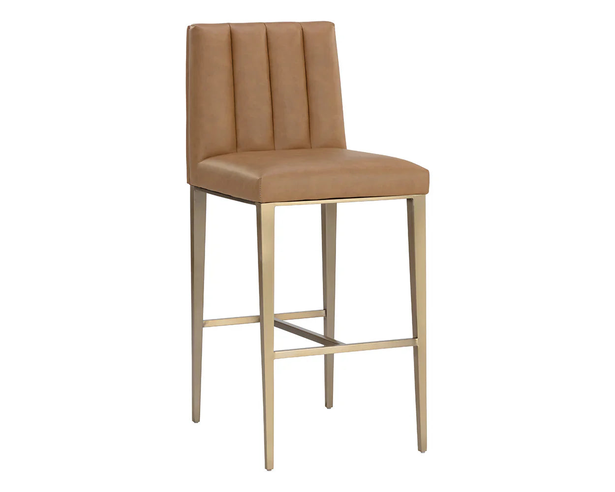 Wilbur Barstool Milliken Cognac Modern Faux Leather Seating