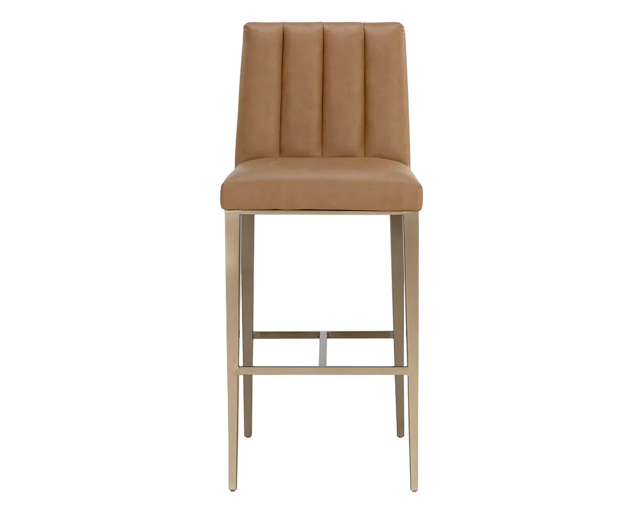 Wilbur Barstool Milliken Cognac Modern Faux Leather Seating