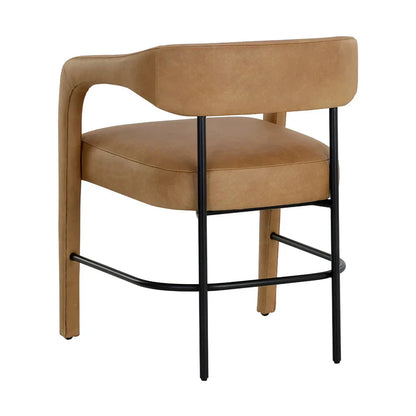 Mavia Dining Armchair Modern Sesame Leather Chair