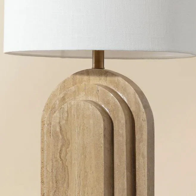 Ancona Table Lamp Handcrafted With Natural Travertine