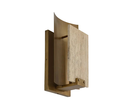 Ciana Sconce Modern Brass Wall Light With Travertine