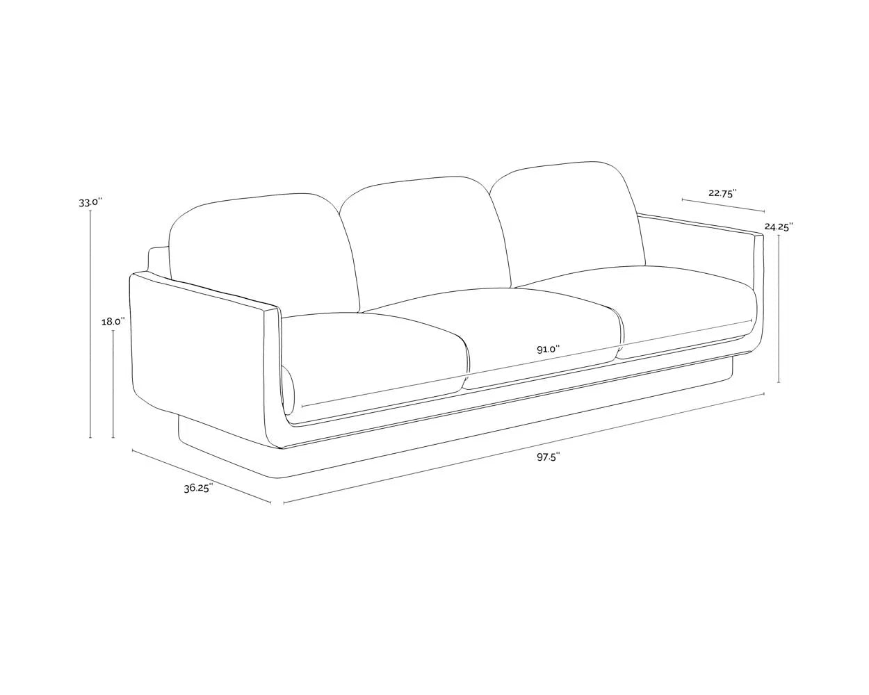 SUNPAN Everton Fabric Classic Sofa