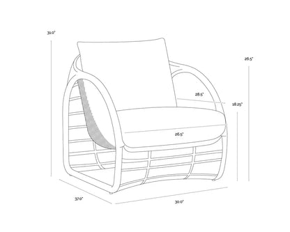 Tulum Polyester Upholstered Outdoor Lounge Chair