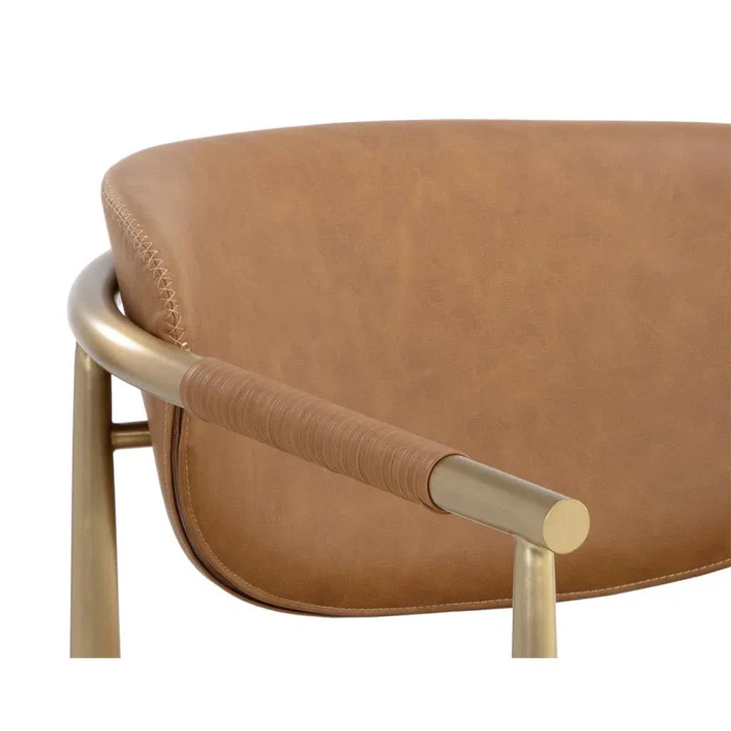 Heloise Leather Upholstered Handsome Lounge Chair