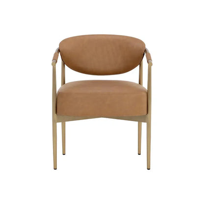 Heloise Leather Upholstered Handsome Dining Armchair