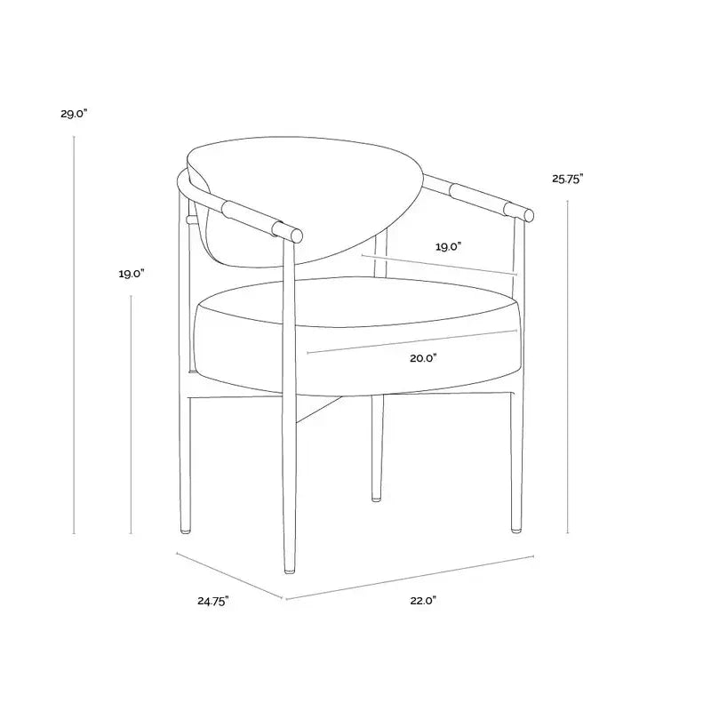 Heloise Leather Upholstered Dining Armchair