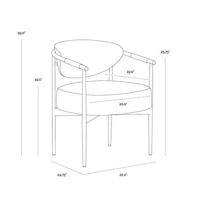 Heloise Leather Upholstered Dining Armchair