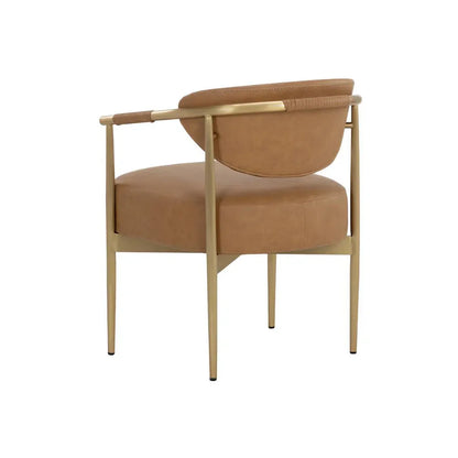 Heloise Leather Upholstered Handsome Dining Armchair