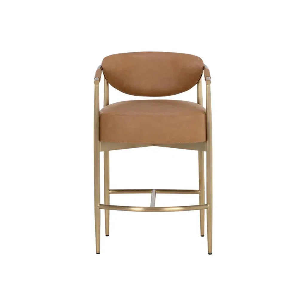 Heloise Leather Upholstered Handsome Counter Stool