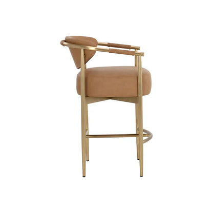 Heloise Leather Upholstered Handsome Counter Stool