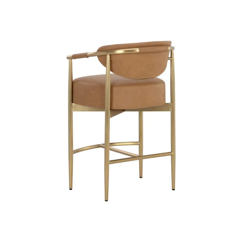 Heloise Leather Upholstered Handsome Counter Stool