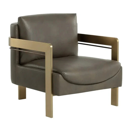 Garo Leather Upholstered Lounge Chair