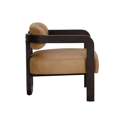 Madrone Leather Upholstered Eye Catching Lounge Chair