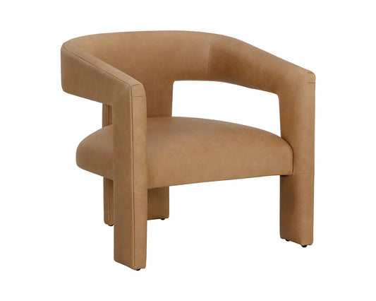 Cobourg Lounge Chair Modern Sesame Leather Comfort