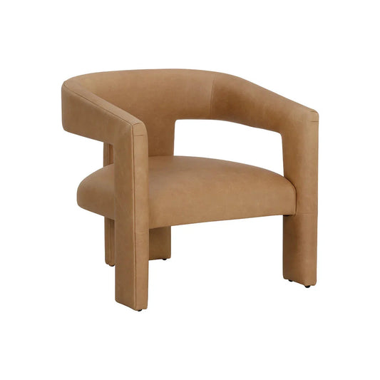 Cobourg Lounge Chair Modern Sesame Leather Comfort