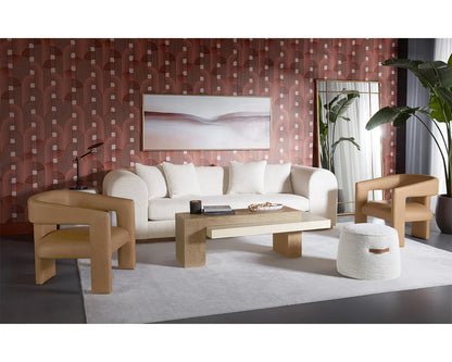 SUNPAN Cobourg Lounge Chair Modern Sesame Leather