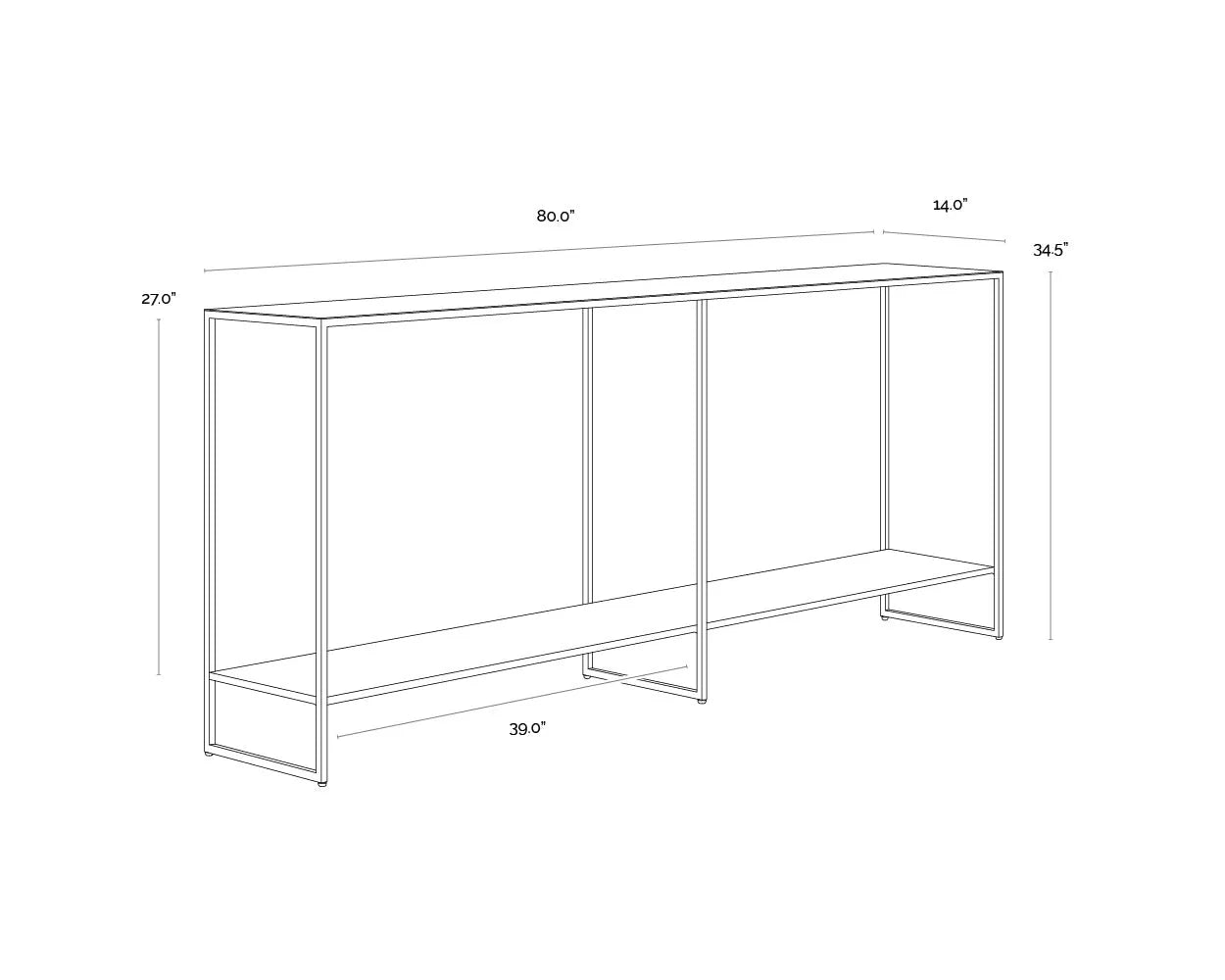 Eiffel Stylish Rectangular Console Table