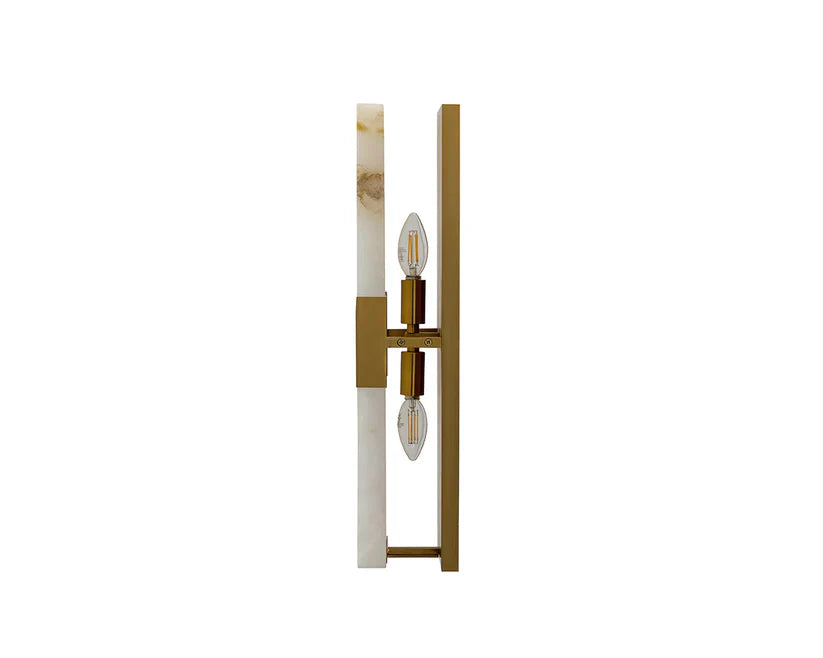 Rovira Sconce Modern Alabaster And Brushed Gold Light