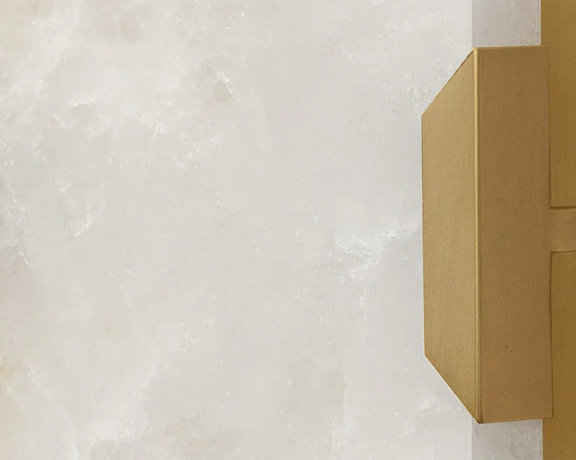 Rovira Sconce Modern Alabaster And Brushed Gold Light