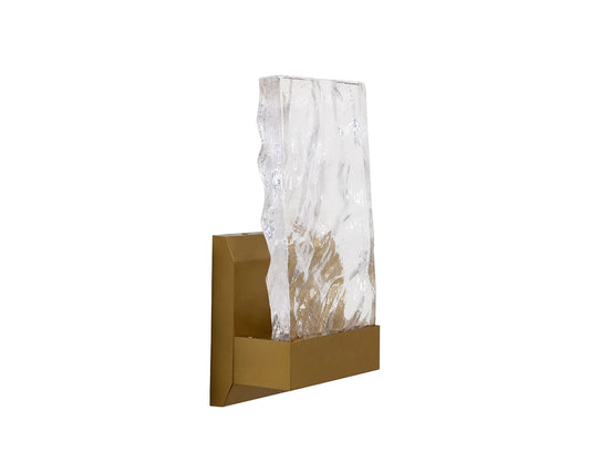 Indira Sconce Modern Glass Light With Brushed Gold Base