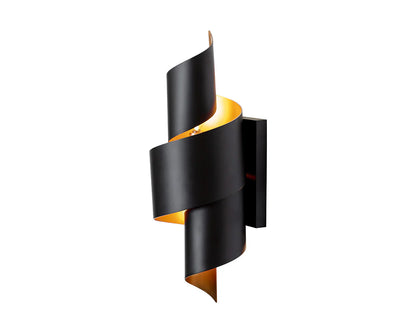 Elegant Modern Aphelion Sconce Matte Black And Gold