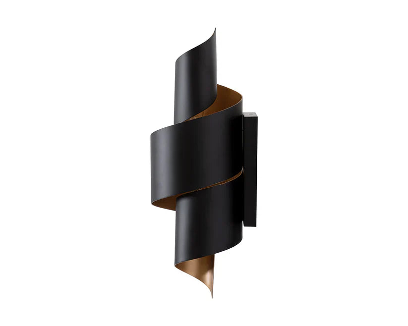 Elegant Modern Aphelion Sconce Matte Black And Gold