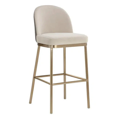 Lavania Barstool Meg Taupe Porcini Taupe With Brass Legs