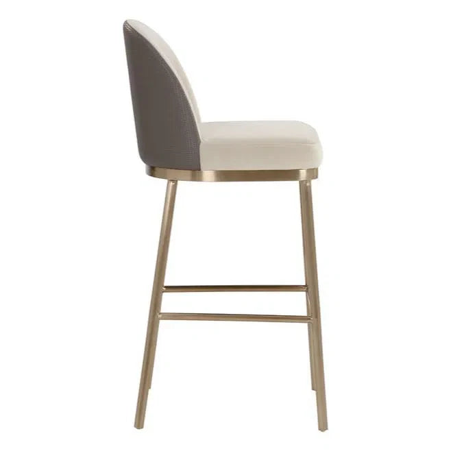 Lavania Barstool Meg Taupe Porcini Taupe With Brass Legs