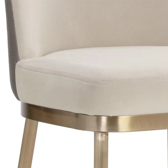 Lavania Barstool Meg Taupe Porcini Taupe With Brass Legs