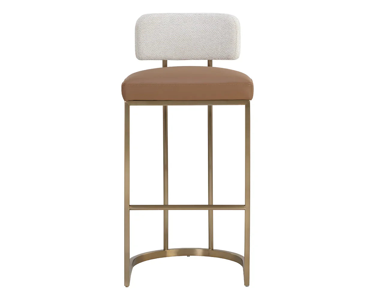 Larissa Barstool - Modern Napa Cognac Faux Leather Seat